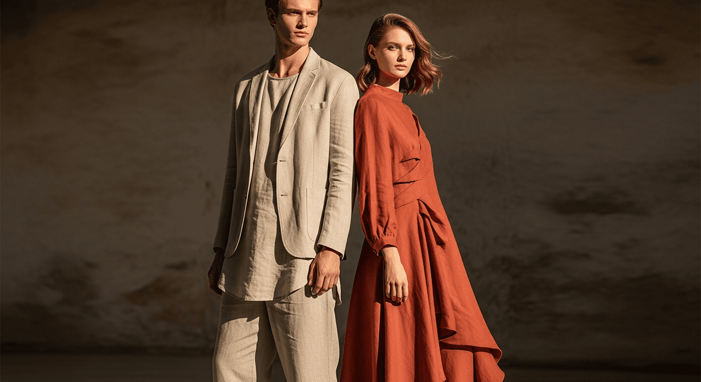 Zareena models in linen